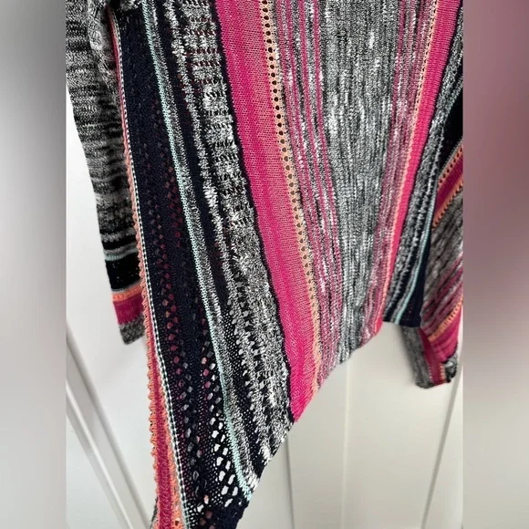 Say What? Vibrant Open Front Sweater Cardigan - Size Medium, EUC, fun vibrant - Picture 7 of 7